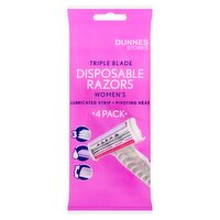 Dunnes Stores 4 Triple Blade Disposable Razors Women's
