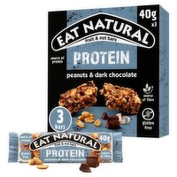 Eat Natural Protein Peanuts & Dark Chocolate Fruit & Nut Bars 3 x 40g