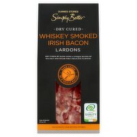 Dunnes Stores Simply Better Dry Cured Whiskey Smoked Irish Bacon Lardons min 130g