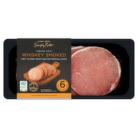 Dunnes Stores Simply Better 6 Thick Cut Whiskey Smoked Dry Cured Irish Bacon Medallions 200g