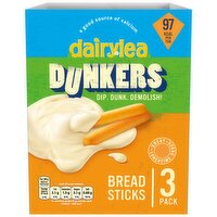 Dairylea Dunkers Bread Sticks Cheese Snacks 3 x 43g (129g)