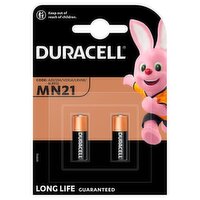 Duracell Specialty Alkaline MN21 Battery 12V, pack of 2 (A23 / 23A / V23GA / LRV08 / 8LR932)