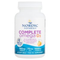Nordic Naturals Complete Omega-D3 60 Fish Oil Supplement Soft Gels