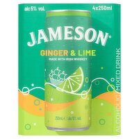 Jameson Ginger & Lime Alcoholic Mixed Drink 4 x 250 ml
