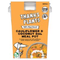 Thanks Plants Cauliflower & Coconut Dal Meal Pot 380g 