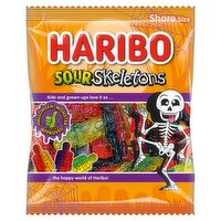 HARIBO Sour Skeletons Fruit Flavour Sour Jelly Sweets Sharing Bag 160g