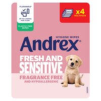 Andrex Fresh & Sensitive Moist Toilet Tissue Flushable Hygiene Wipes 4x30 wipes