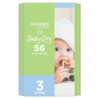 Dunnes Stores 56 Baby-Dry Nappies 3 6-10kg