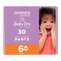 Dunnes Stores 30 Baby-Dry Easy on Easy Off Pants 6+ 15+kg