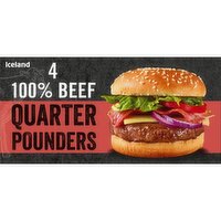 Iceland 4 100% Beef Quarter Pounders 454g