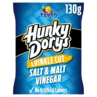 Tayto Hunky Dorys Crinkle Cut Salt & Malt Vinegar Flavour Potato Crisps 130g