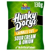 Tayto Hunky Dorys Crinkle Cut Sour Cream & Onion Flavour Potato Crisps 130g