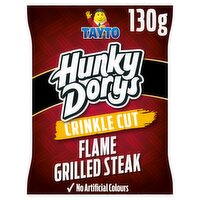 Tayto Hunky Dorys Crinkle Cut Flame Grilled Steak Flavour Potato Crisps 130g