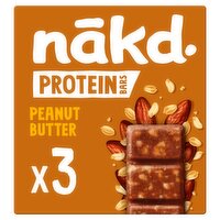 nakd. Protein Peanut Butter Fruit & Nut Bars 3 x 45g
