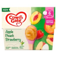 Cow & Gate Apple Peach Strawberry from 6 Months 4 x 100g (400g)
