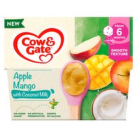 Cow & Gate Apple Mango with Coconut Milk from 6 Months 4 x 95g (380g)