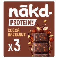 nakd. Protein Cocoa Hazelnut Fruit & Nut Bars 3 x45g