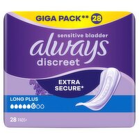 Always Discreet Incontinence Pads Women Long Plus 28 Count