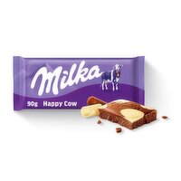 Milka Happy Cow Milk & White Chocolate Bar 90g
