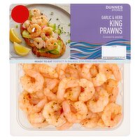 Dunnes Stores Cooked & Peeled Garlic & Herb King Prawns 190g
