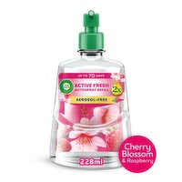 Air Wick Cherry Blossom & Raspberry Aerosol-Free Automatic Spray Refill 228ml. Lasts up to 70 days.