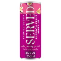 Served Passion Fruit Martini Premium Cocktail 250ml
