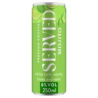 Served Mojito Premium Cocktail 250ml