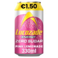 Lucozade Energy Zero Sugar Drink Pink Lemonade 330ml PMP €1.50