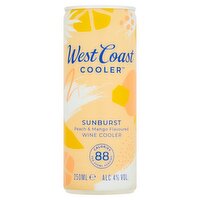 West Coast Cooler Sunburst Peach & Mango Flavoured Wine Cooler 250ml