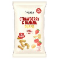 Dunnes Stores Strawberry & Banana Puffs 7+ Months 48g (4 x 12g)