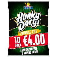 Tayto Hunky Dorys Cheddar Cheese & Spring Onion Flavour Potato Crisps 10 x 25g