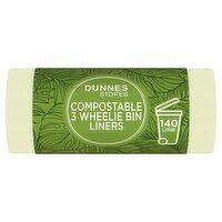 Dunnes Stores Compostable 3 Wheelie Bin Liners 140 Litre