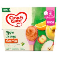 Cow & Gate Apple Orange Acerola from 6 Months 4 x 100g (400g)