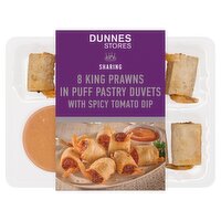 Dunnes Stores Sharing 8 King Prawns in Pastry Duvets with Spicy Tomato Dip 190g