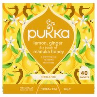 Pukka Lemon, Ginger & a Touch of Manuka Honey Organic Herbal Tea 40 Sachets 68g