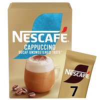 Nescafe Cappuccino Decaf Unsweeted Taste Instant Coffee 7 x 15g Sachets 