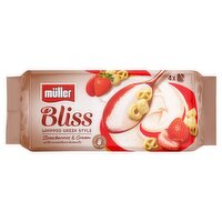 Muller Bliss Whipped Greek Yogurt with Strawberries & Cream and Biscuits