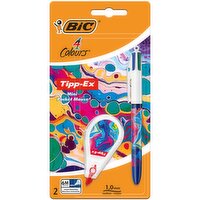 BIC 4 Colours Ball Pen Mouse Corrector x2