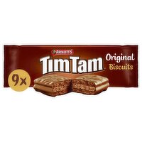 Arnott’s Tim Tam Milk Chocolatey Biscuits, Original, 9 Bars,163g