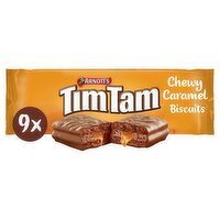 Arnott’s Tim Tam Chewy Caramel Milk Chocolatey Biscuits, 9 Bars, 175g