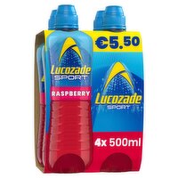 Lucozade Sport Drink Raspberry 4x500ml PMP €5.50