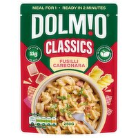 Dolmio Classics Carbonara Fusilli Microwave Instant Pasta Meal 250g