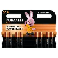 DURACELL Plus AA Batteries (8 Pack) – Power Boost Alkaline Batteries 1.5V