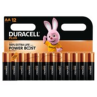 DURACELL Plus AA Batteries (12 Pack) – Power Boost Alkaline Batteries 1.5V