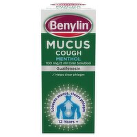 Benylin Mucus Cough Menthol 150ml 12 Years+