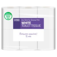 Dunnes Stores 12 White Toilet Tissue Rolls