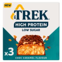 TREK High Protein Low Sugar Choc Caramel Flavour 3 x 44g