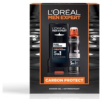 L'Oréal Men Expert, Carbon Protect Gift Set for Men, Shower Gel and 48H Deodorant Duo