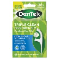 DenTek 36 Triple Clean Eco-Friendly Plant-Based Floss Picks