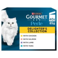 GOURMET Perle Juicy Mini Fillets in Gravy Delighter's Collection Wet Cat Food 40x85g